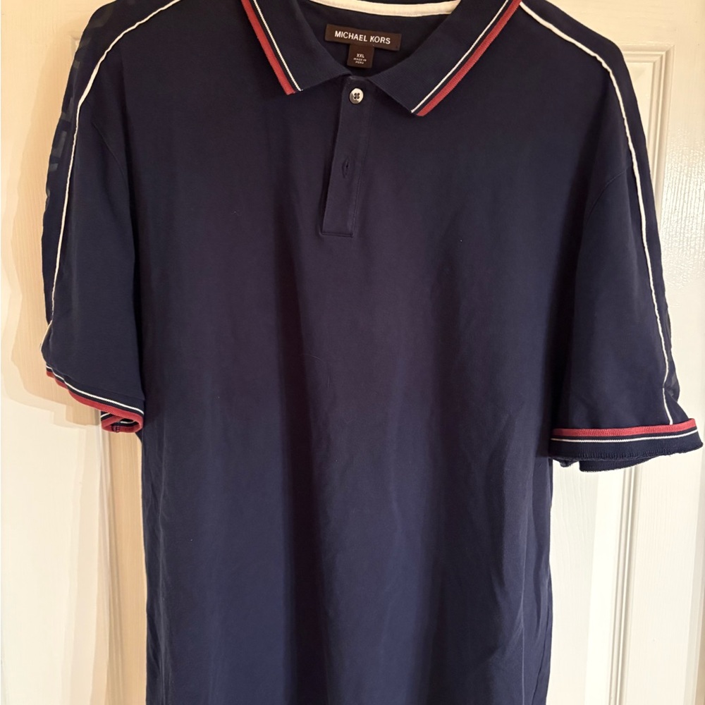 Michael Kors Polo Shirt in Navy with Red and White Accents